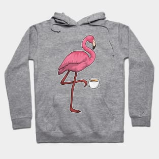 Flamingo with Cup of Coffee Hoodie